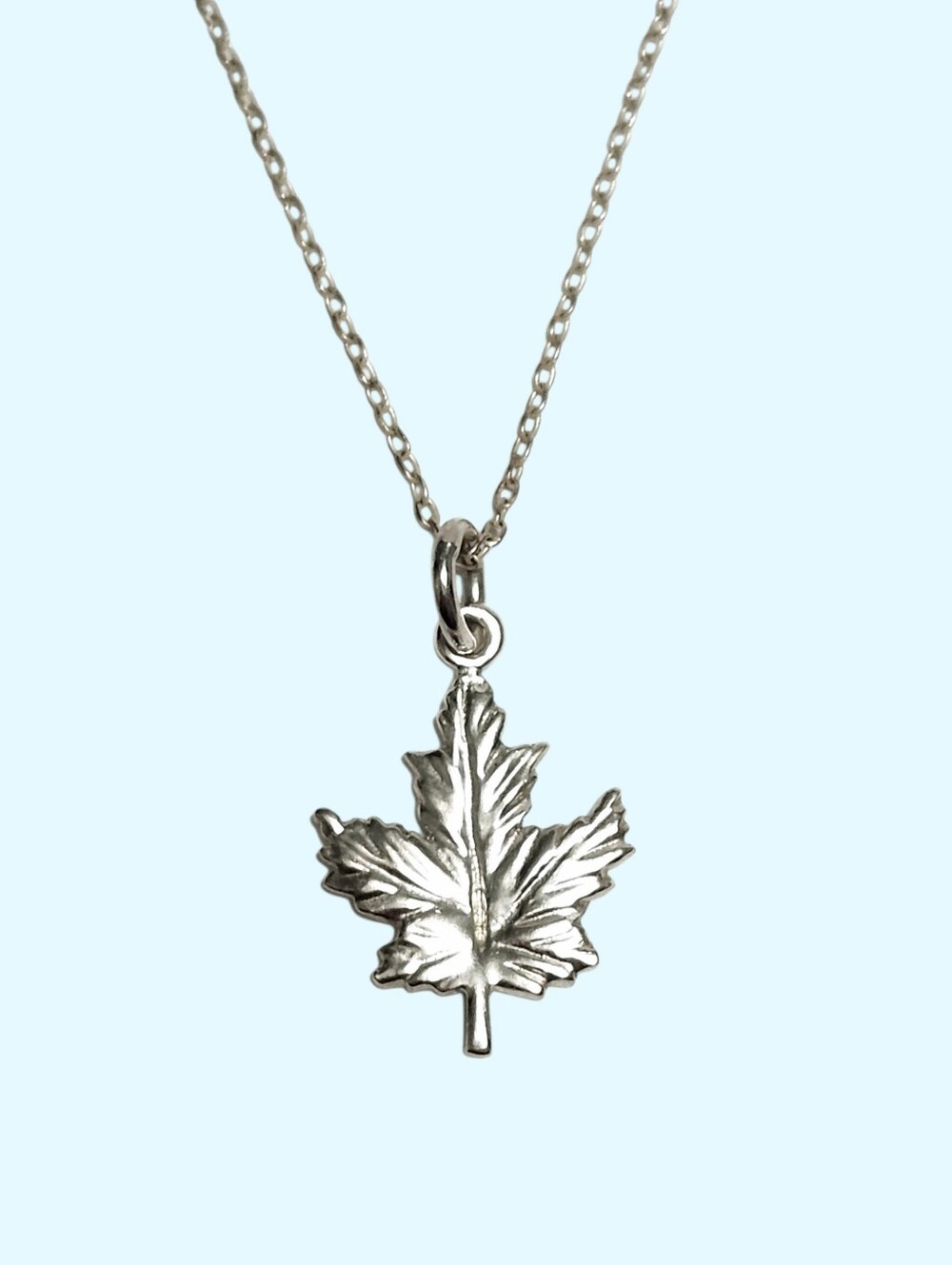 Sterling Silver Maple Leaf Pendant Necklace